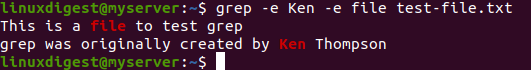 grep -e Ken -e file test-file.txt